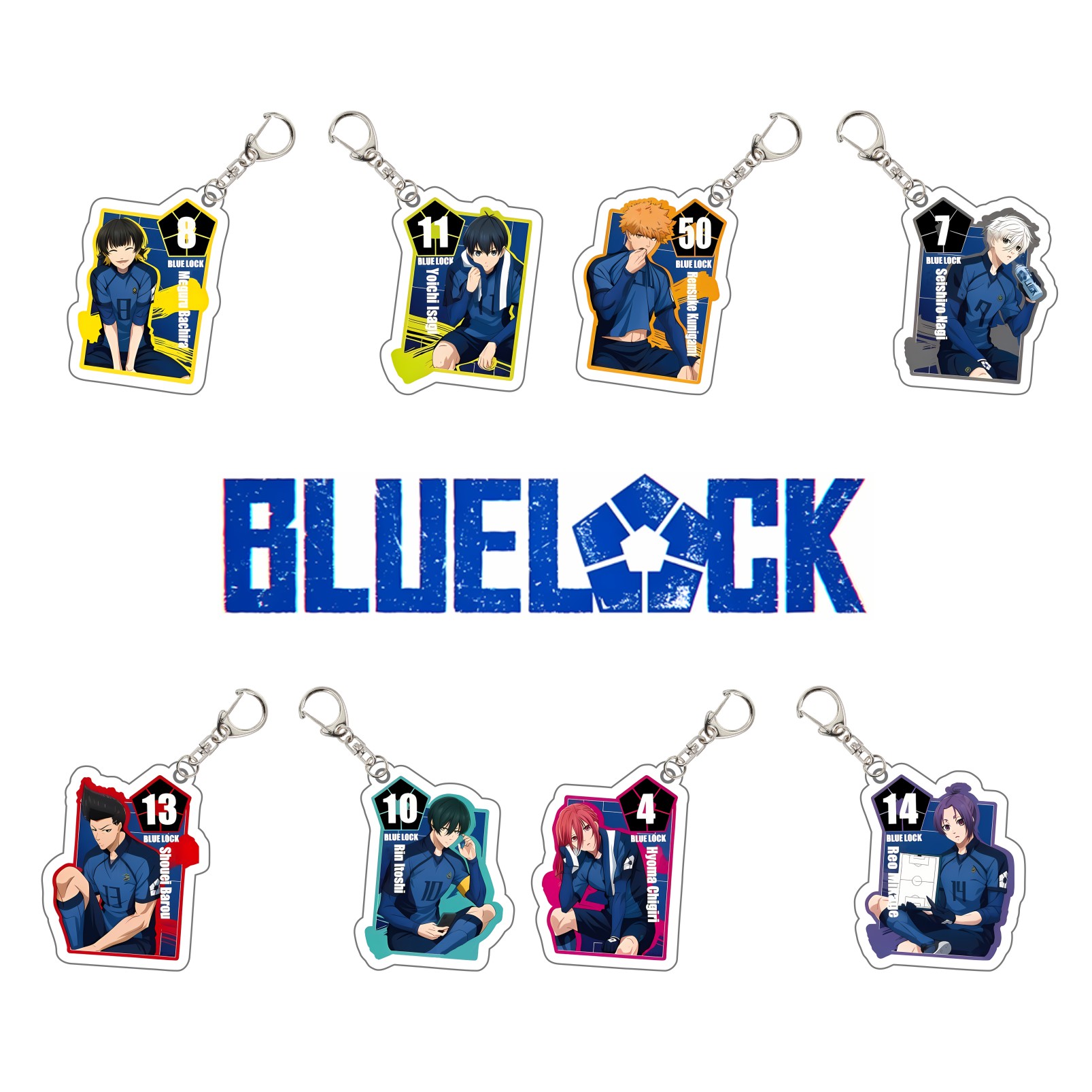 Chain Lock Combination - Portachiavi in Acrilico Anime Football Blue
